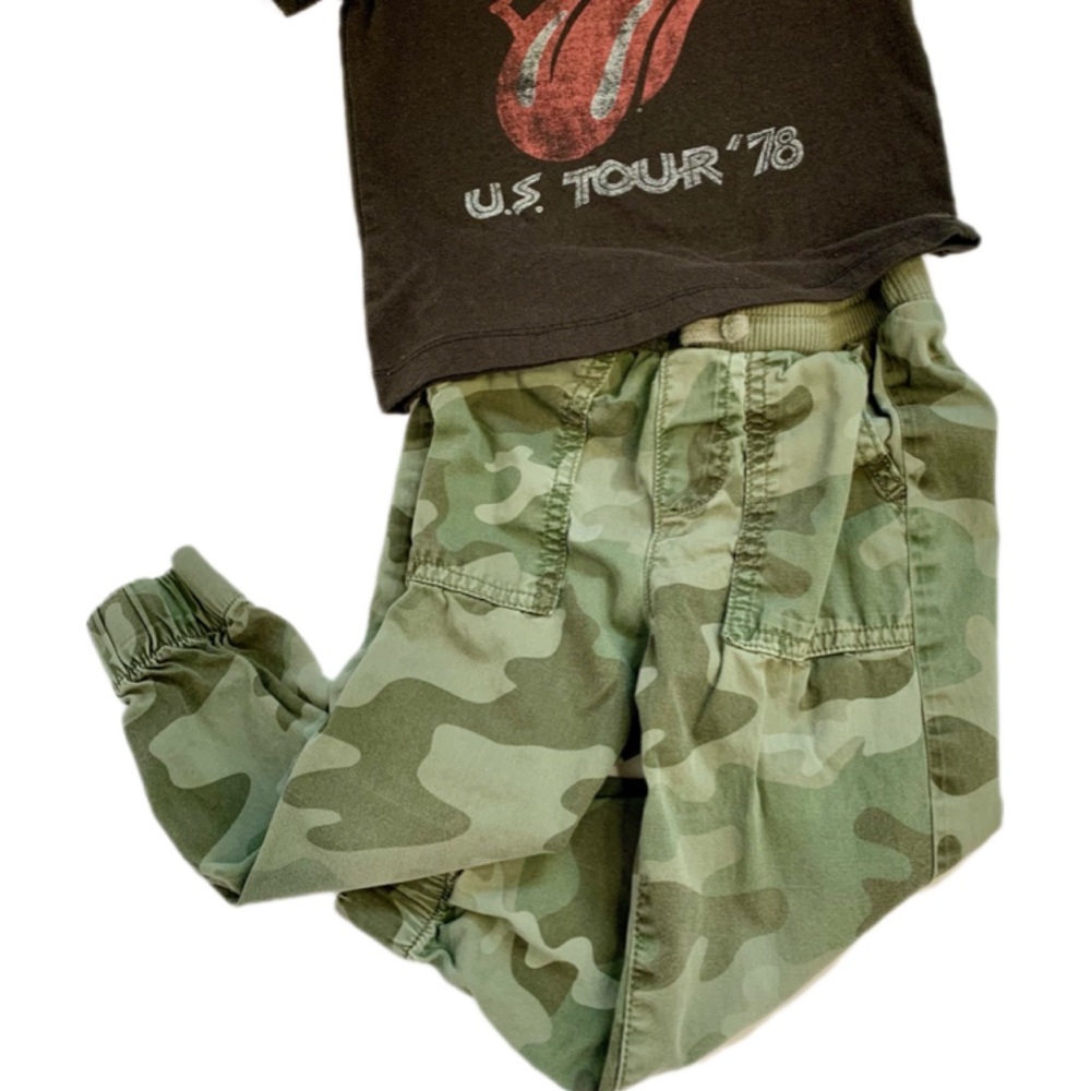 Toddler Army Print Drawstring Joggers